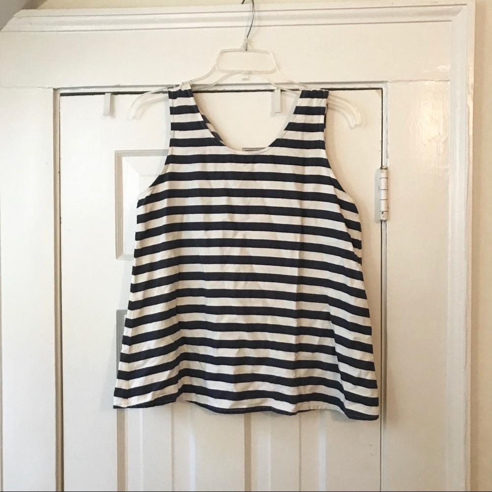 Medium Navy and White Striped Top